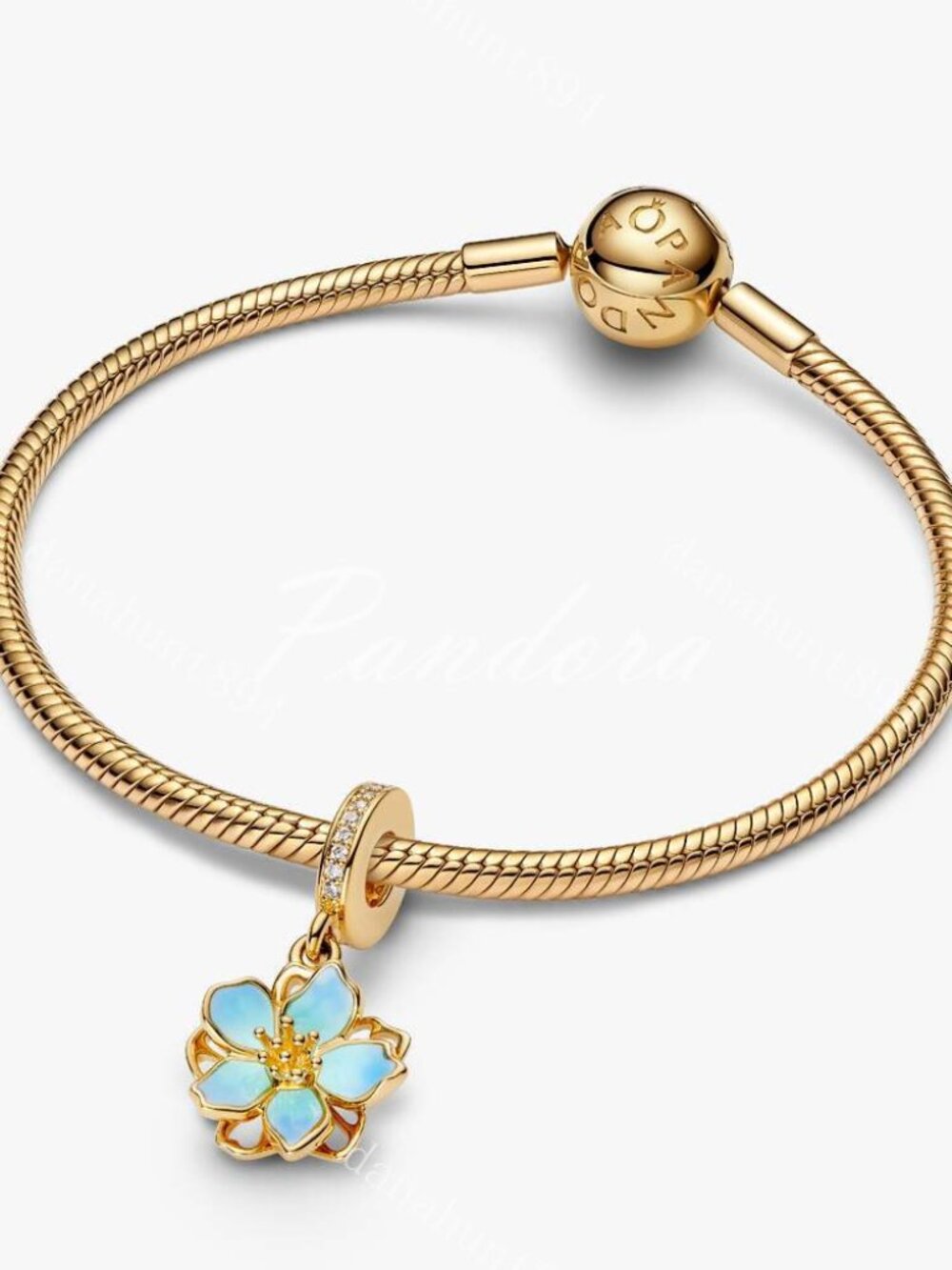 Pandora Blue Blossom Dangle Charm - Picture 5 of 5